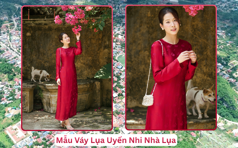 Mẫu Váy Lụa Uyển Nhi Nhà Lụa Mộc Châu
