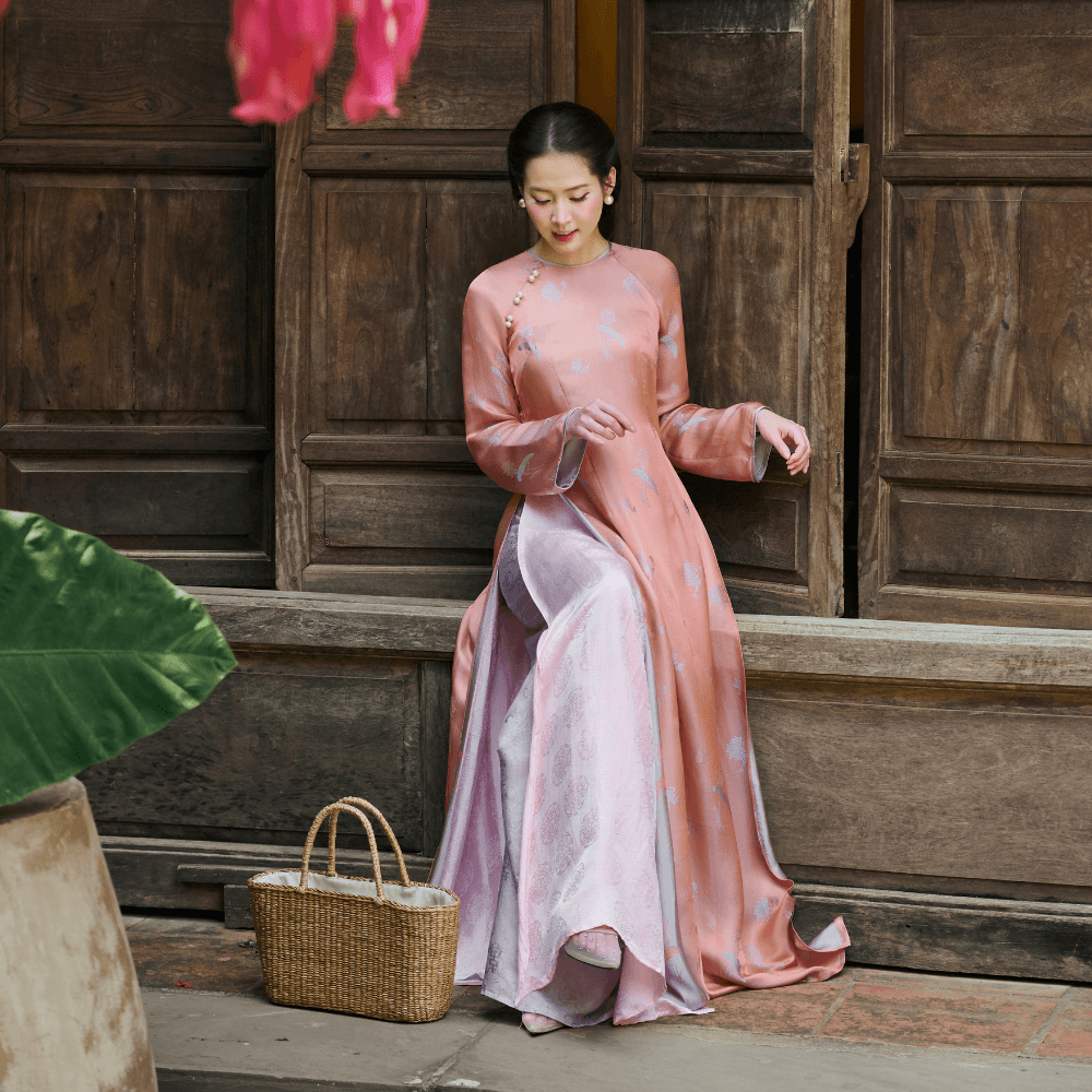 áo dài 4 tà lụa tơ tằm cao cấp nhà lụa