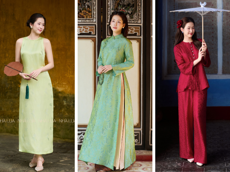 Lụa tơ tằm Nha Xá mềm mịn, thoáng mát, không nhăn khi ngồi lâu — dù là trang phục lụa nào, mỗi thiết kế đều là món quà tặng Vu Lan cho mẹ vừa đẹp vừa thiết thực