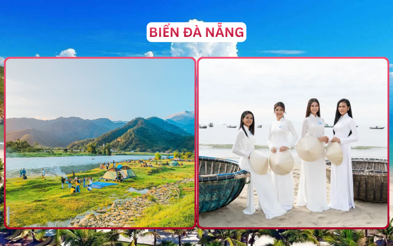 Cắm trại biển Đà Nẵng lộng gió. Nếu chưa biết mặc gì đi chơi 2_9, trang phục dạo phố lụa mát mẻ sẽ giúp nàng có những khung hình rạng rỡ và phóng khoáng