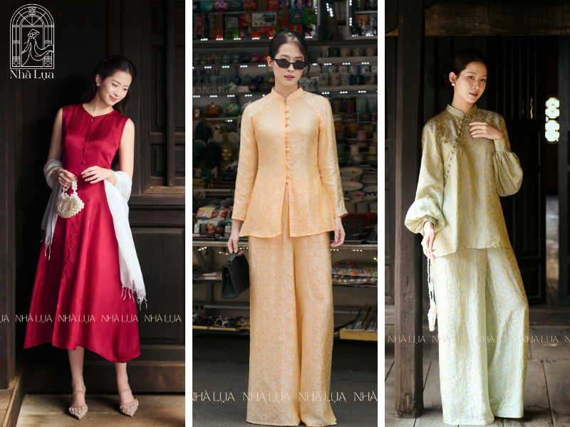 Nhà Lụa mang đến váy dạo phố, set bộ mặc nhà, pháp phục và phụ kiện khăn thêu tay cao cấp, tạo nên món quà tinh tế, trọn vẹn sự chăm sóc cho phái đẹp