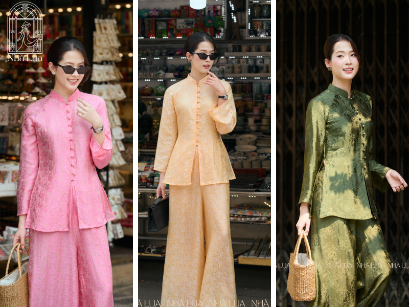 Pháp phục lụa từ lụa tơ tằm Nha Xá thoáng mát, rộng rãi, màu mộc mạc — lựa chọn số một mặc gì ngày Vu Lan khi hành lễ