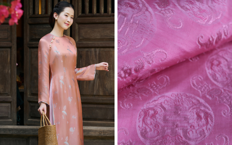 Áo dài lụa tơ tằm tự nhiên 100% thấm hút mồ hôi và điều hòa thân nhiệt cực tốt, giúp bạn luôn nhẹ tênh, mát mẻ và không lo bí bách khi dạo phố Hội An cả ngày