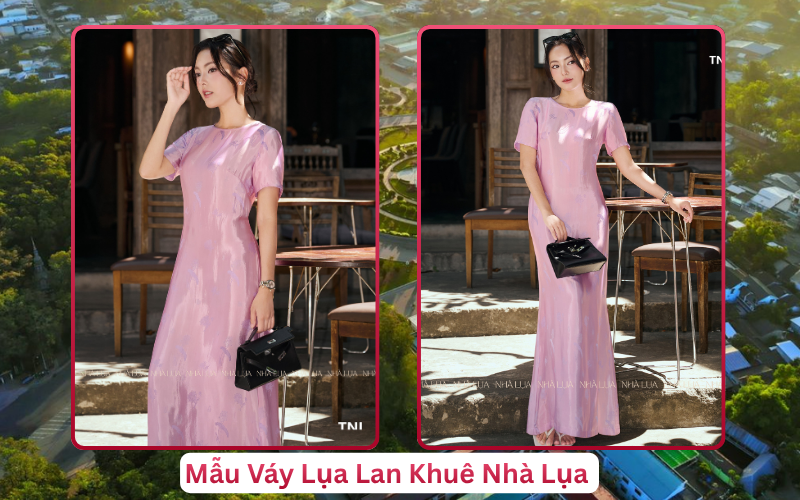 Mẫu Váy Lụa Lan Khuê Nhà Lụa Trà Vinh