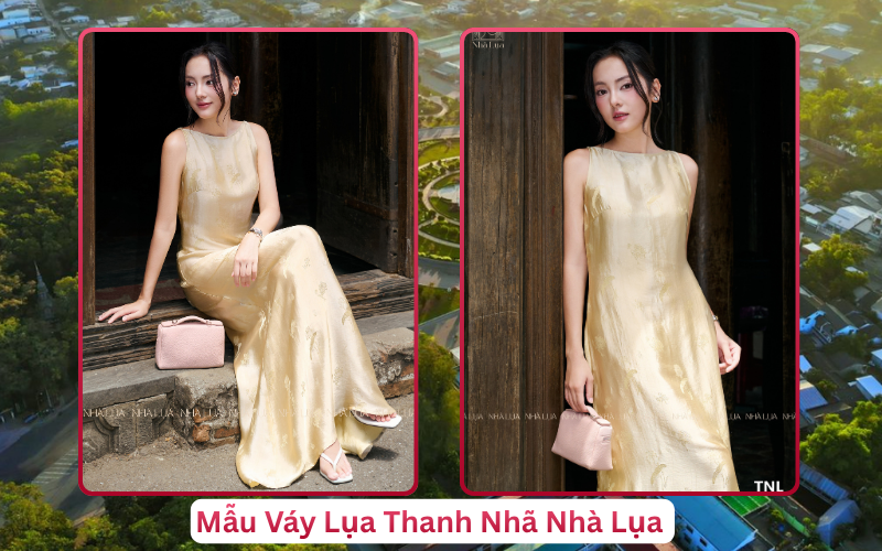 Mẫu Váy Lụa Thanh Nhã Nhà Lụa Trà Vinh
