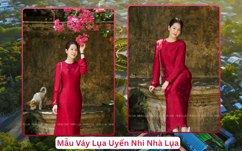 Mẫu Váy Lụa Uyển Nhi Nhà Lụa Trà Vinh