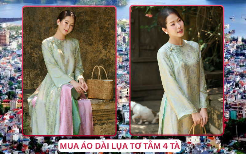 Mua Áo Dài Lụa Tơ Tằm 4 Tà Tại Cẩm Phả