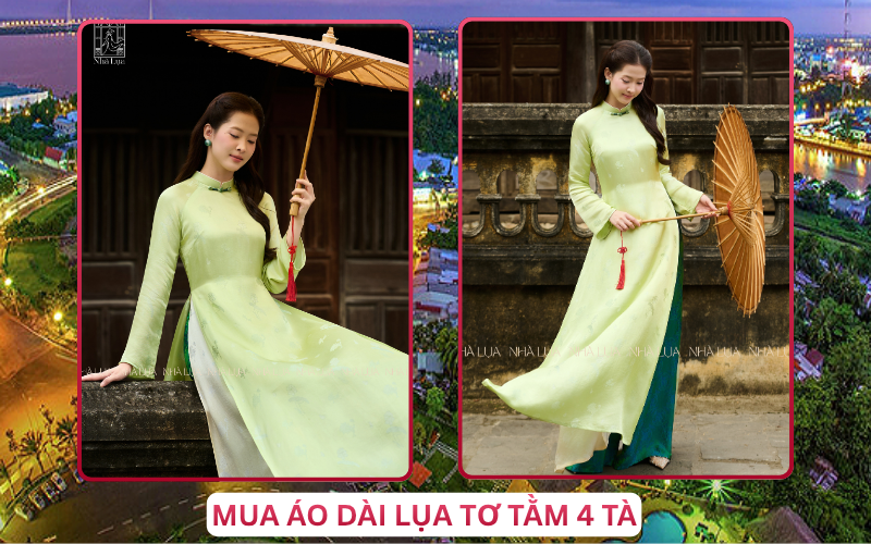 Mua Áo Dài Lụa Tơ Tằm 4 Tà Tại Cần Thơ