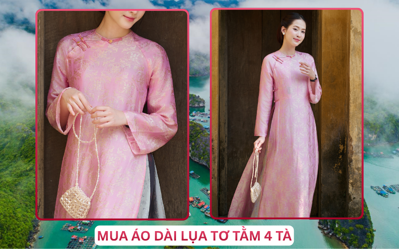 Mua Áo Dài Lụa Tơ Tằm 4 Tà Tại Hạ Long