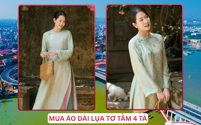 Mua Áo Dài Lụa Tơ Tằm 4 Tà Tại Hải Phòng