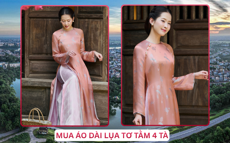 Mua Áo Dài Lụa Tơ Tằm 4 Tà Tại Hưng Yên