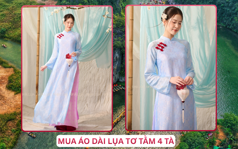 Mua Áo Dài Lụa Tơ Tằm 4 Tà Tại Ninh Bình