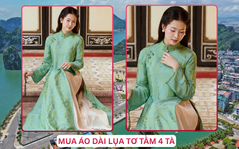 Mua Áo Dài Lụa Tơ Tằm 4 Tà Tại Quảng Ninh
