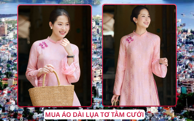 Mua Áo Dài Lụa Tơ Tằm Cưới Tại Cẩm Phả