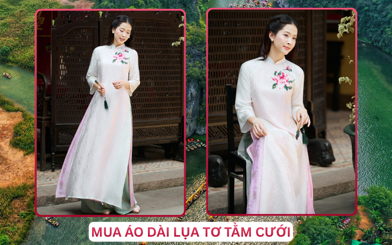 Mua Áo Dài Lụa Tơ Tằm Cưới Tại Ninh Bình
