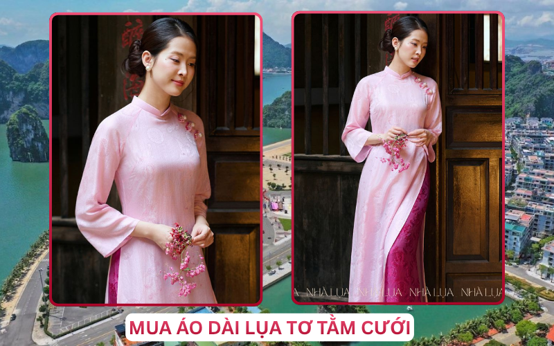 Mua Áo Dài Lụa Tơ Tằm Cưới Tại Quảng Ninh