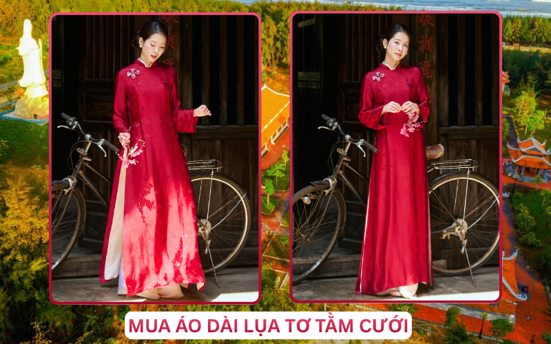 Mua Áo Dài Lụa Tơ Tằm Cưới Tại Trà Vinh