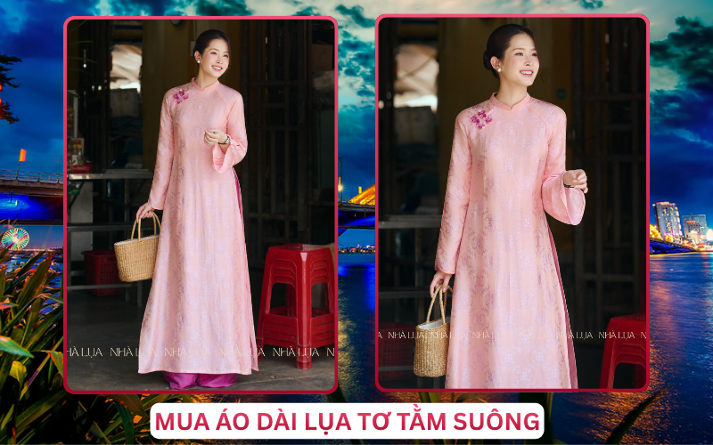 Mua Áo Dài Lụa Tơ Tằm Suông Tại Đà Nẵng