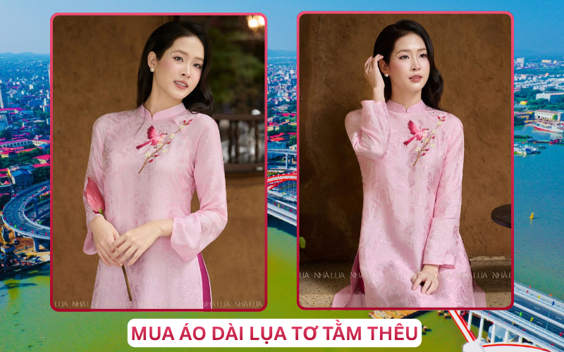 Mua Áo Dài Lụa Tơ Tằm Thêu Tại Hải Phòng