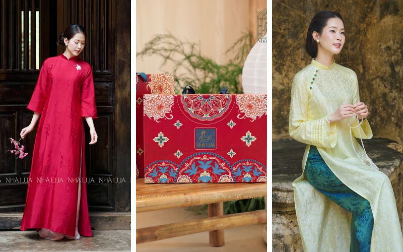 Thiết kế của Nhà Lụa phục vụ phụ nữ cần trang phục thanh lịch đi sự kiện, cô dâu và bà sui muốn sang trọng suốt buổi tiệc, lẫn người tìm quà tặng truyền thống cao cấp cho người Cẩm Phả