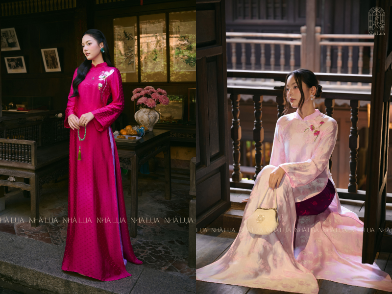 Áo Dài Xuông Nhà Lụa
