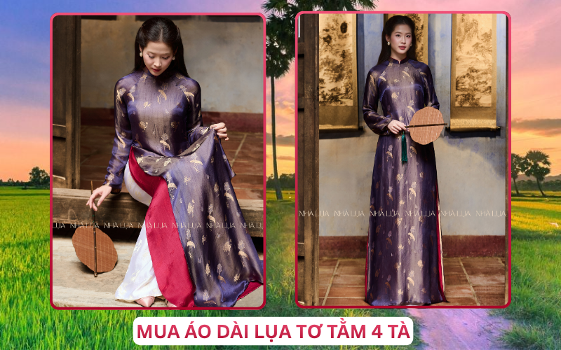 Mua Áo Dài Lụa Tơ Tằm 4 Tà Tại An Giang
