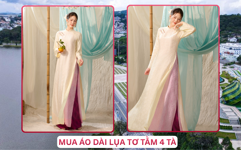 Mua Áo Dài Lụa Tơ Tằm 4 Tà Tại Đà Lạt