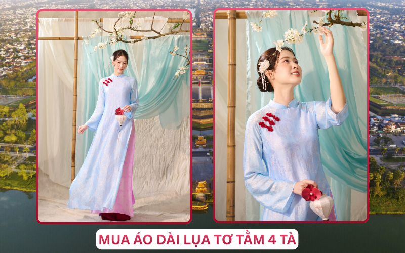Mua Áo Dài Lụa Tơ Tằm 4 Tà Tại Huế